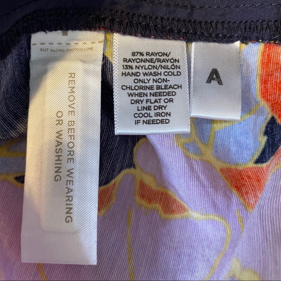 Loft Purple, Orange Floral Romper Tie Waist Size M - Picture 5 of 5